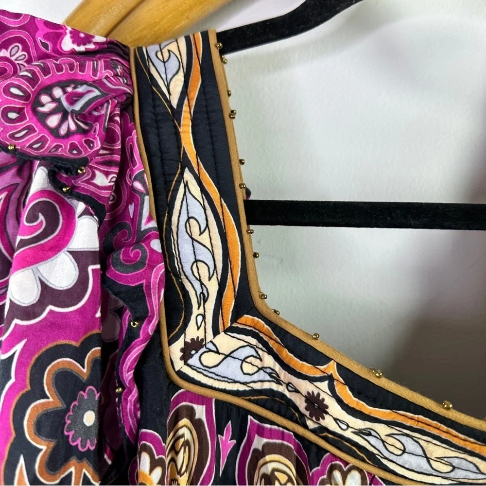 Farm Rio Multicolor Paisley Midi Dress sz XS - Picture 9 of 11